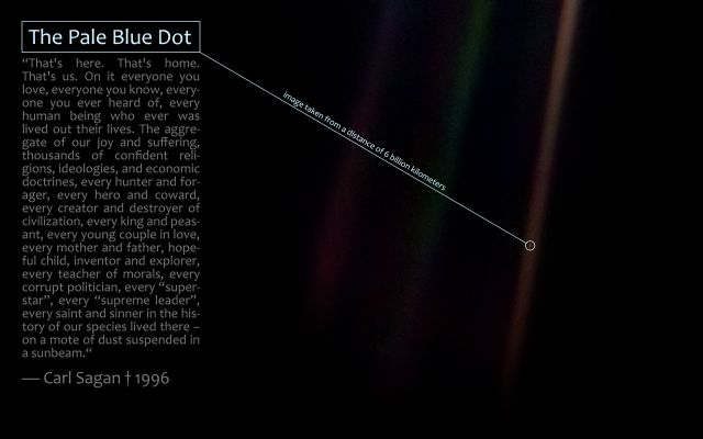 The Pale Blue Dot in memory of Carl Sagan [1920x1200] Wallpapers