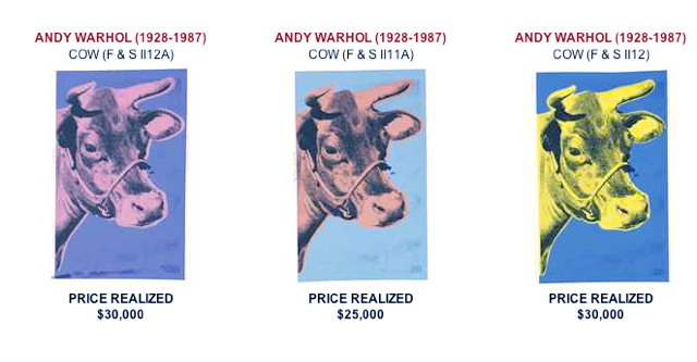 Andy Warhol Cow Screenprint Set Joseph K Levene Fine Art Ltd