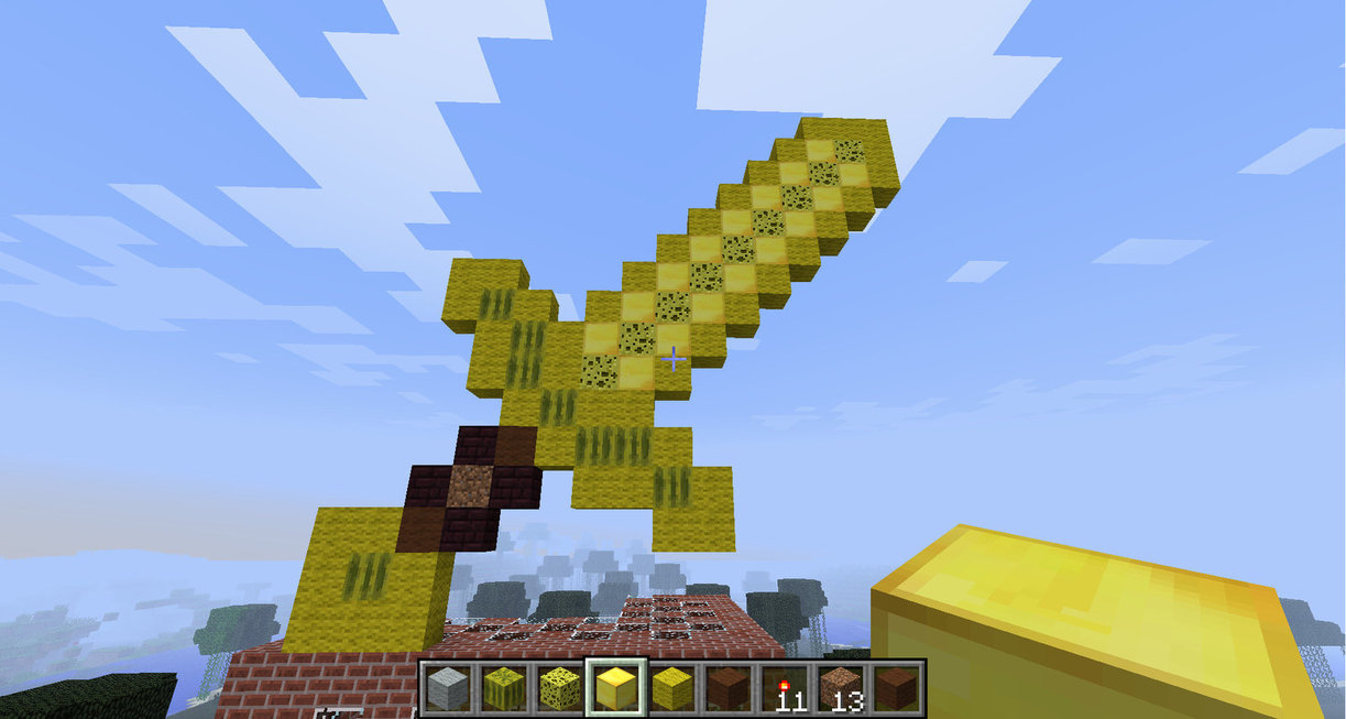 Minecraft Gold Sword Wallpaper In Minecrft By