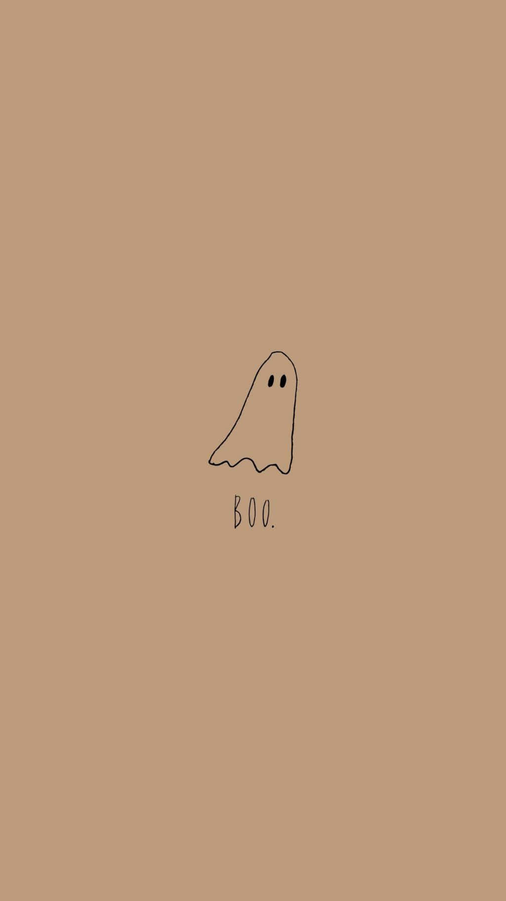 A Ghost On Beige Wallpaper