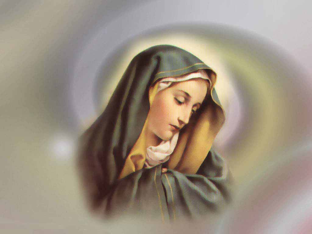 Red Wallpaper Mother Mary Virgin Background