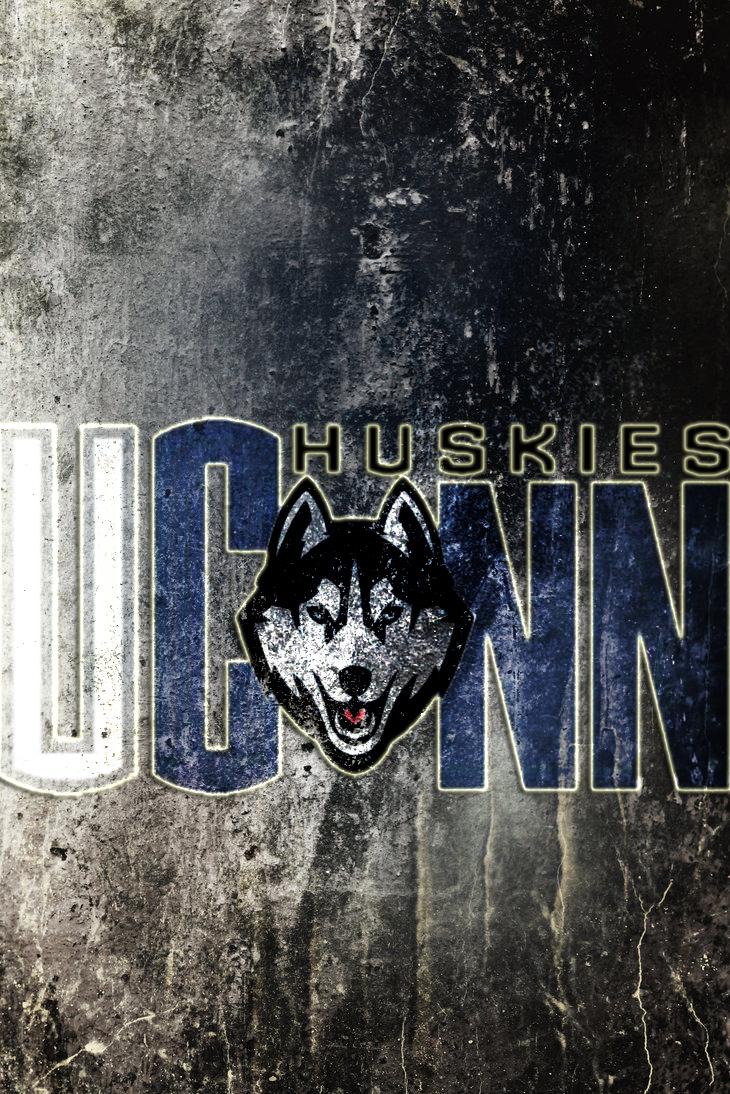 Uconn Huskies New Logo On Dirty Concrete Wp By