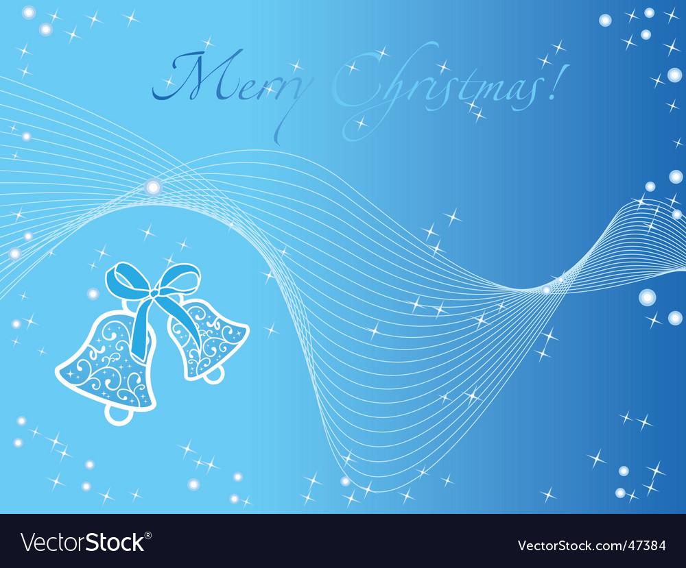 Blue christmas wallpaper with bells Royalty Free Vector