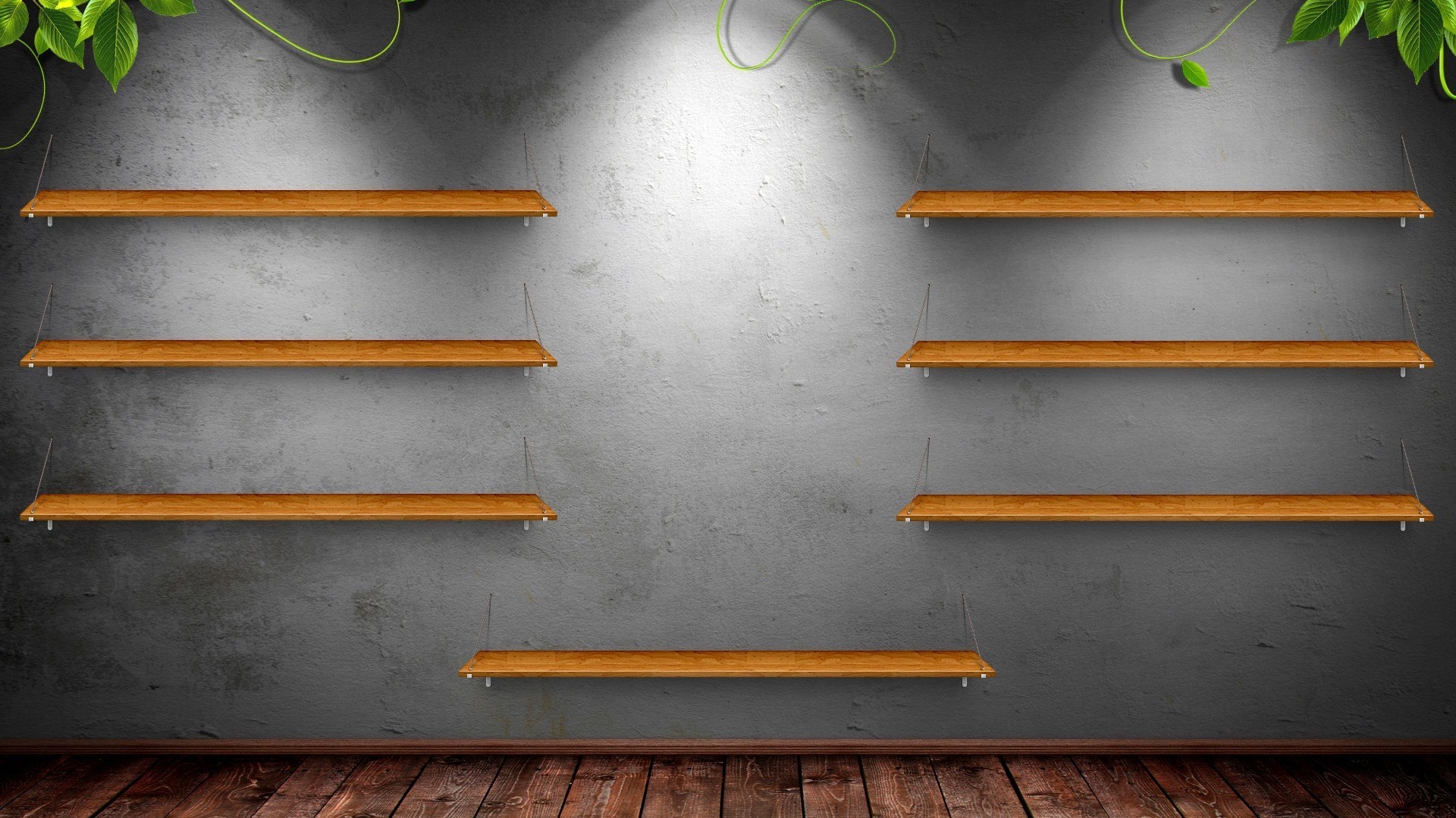 Empty Bookshelf HD Wallpaper