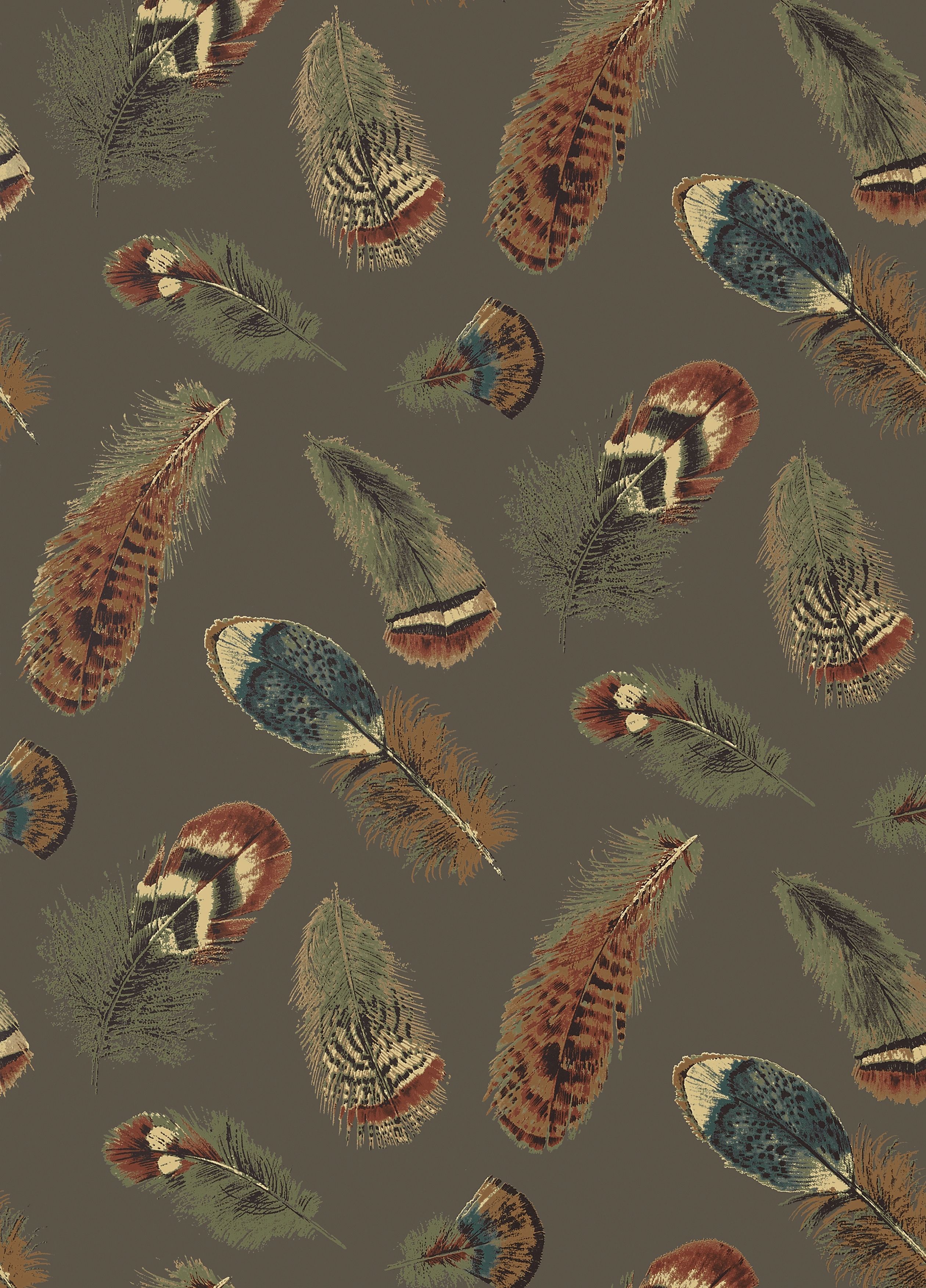 Birding Wallpaper In House Feather Charcoal