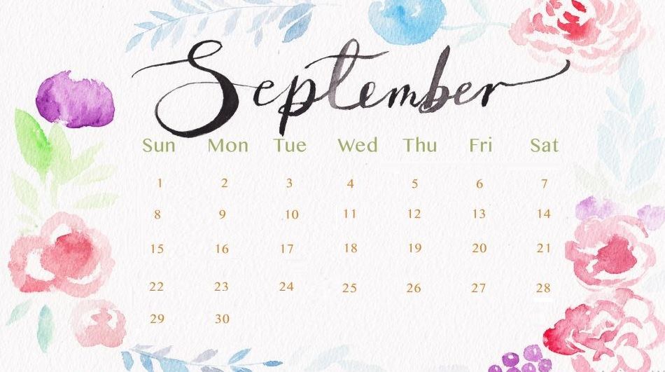 Cute September 2019 Desk Calendar Calendar 2018 Calendar 950x531
