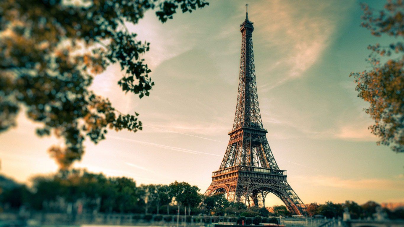 Eiffel Tower in Paris at Sunset
