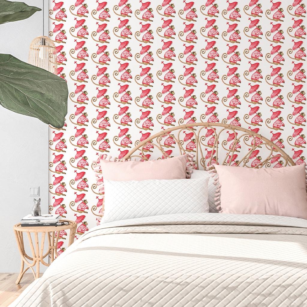 Removable Wallpaper Preppy Monkey Trendy Wall Decor for Teen