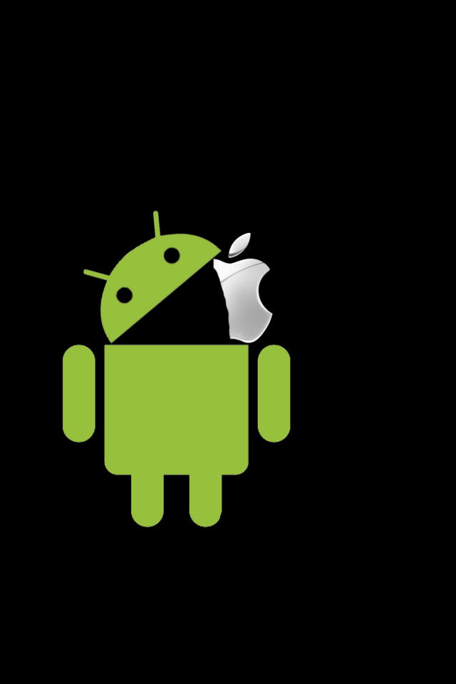 Android Eating Apple Wallpaper