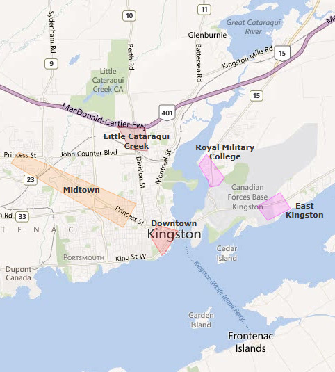 Map Of Kingston Ontario Canada