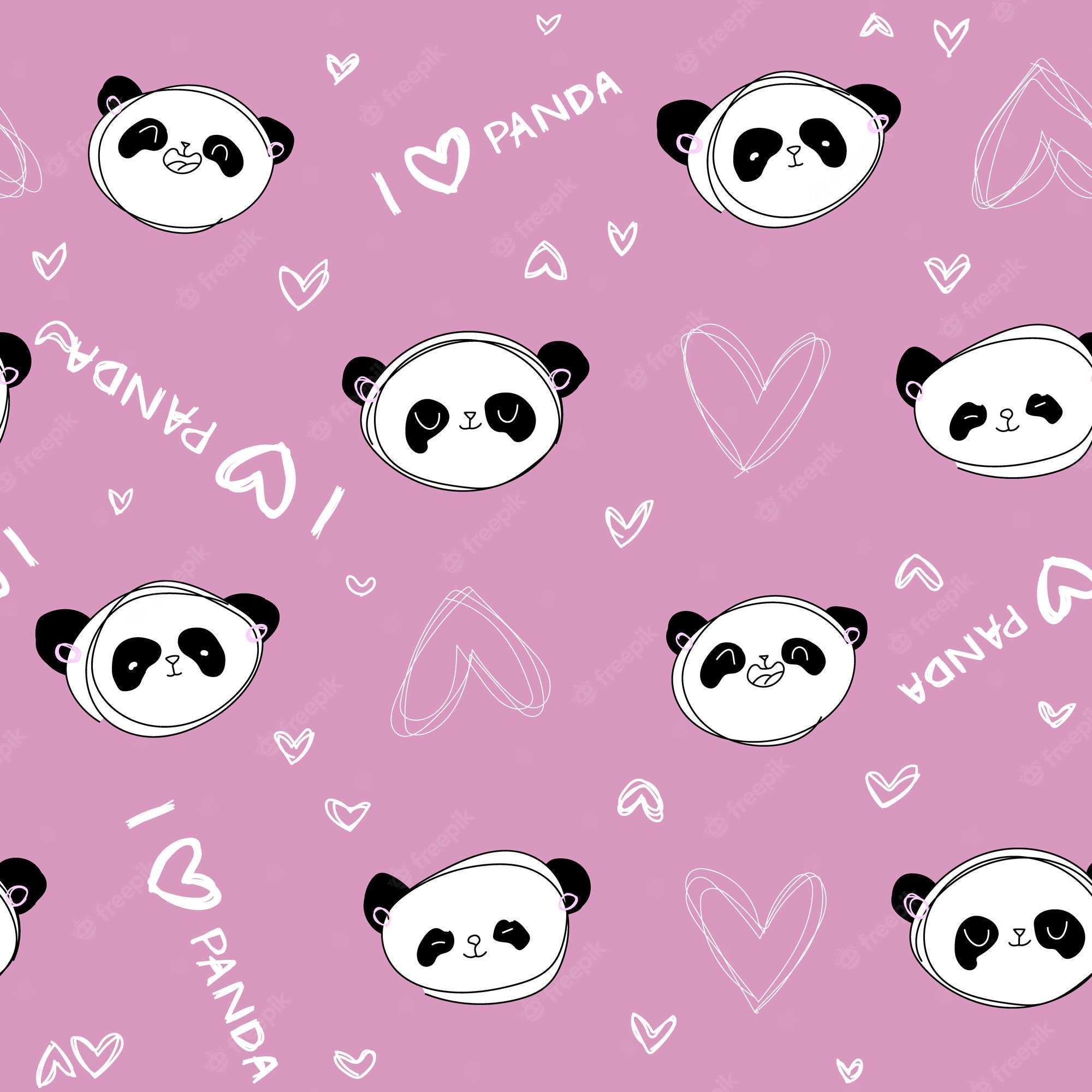 Pink Panda Wallpaper Image Vectors Stock Photos Psd