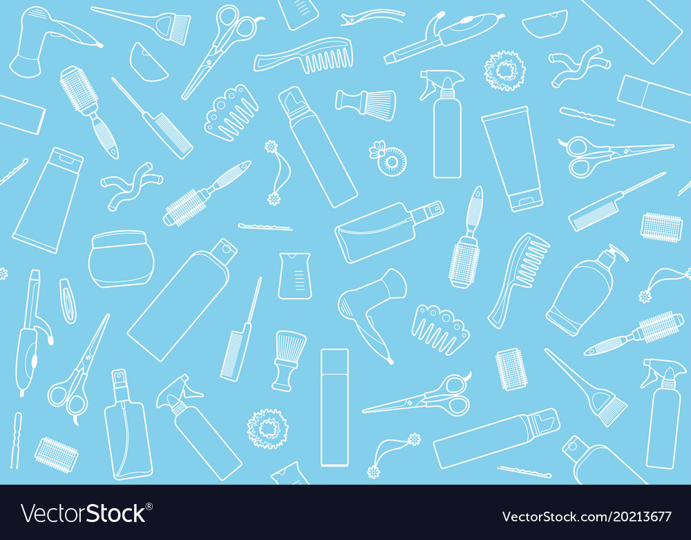 Free download Seamless background of hairdressers accessories Vector