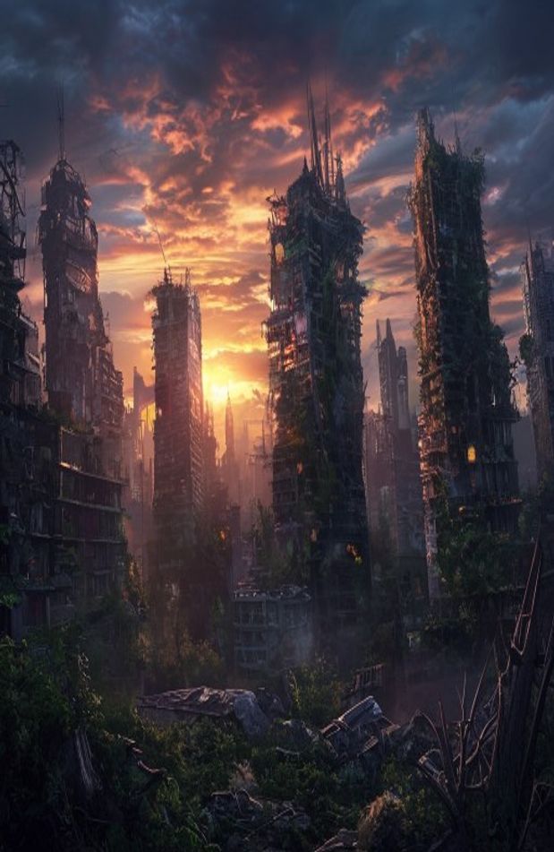 Destroyed City Background