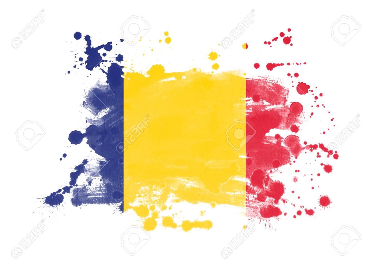 Romania Flag Grunge Painted Background Stock Photo Picture And