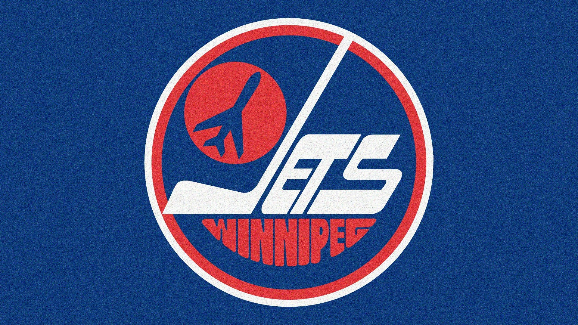Blue sports hockey NHL ice hockey logos Winnipeg Jets 80s