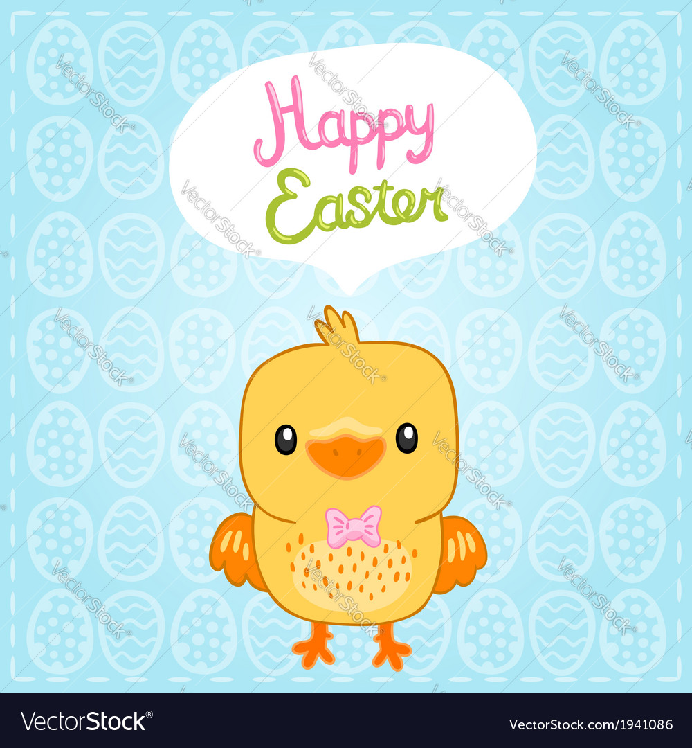 Happy Easter background with cartoon cute basket Vector Image
