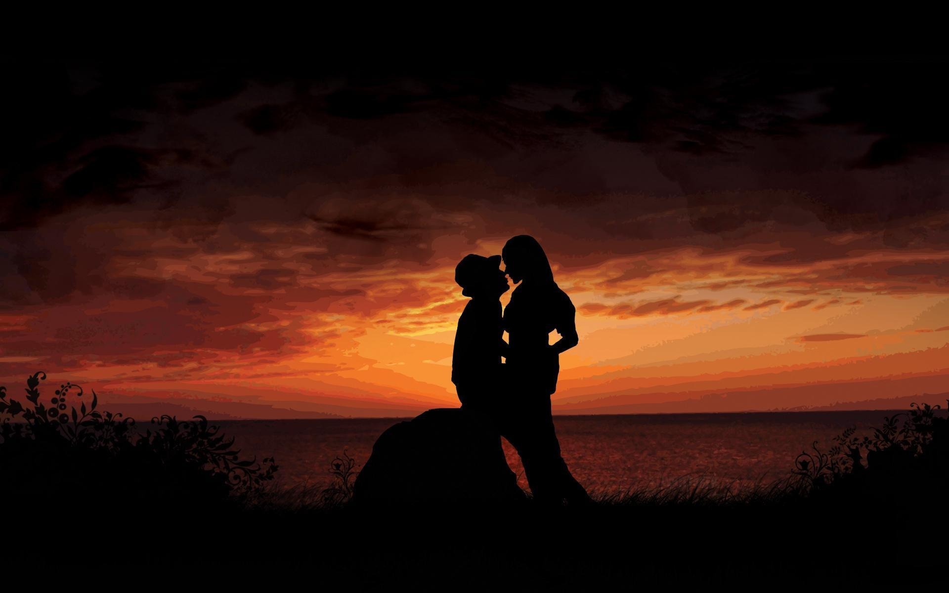 Scenery Wallpaper Includes A Couple In Great Kiss Makes One