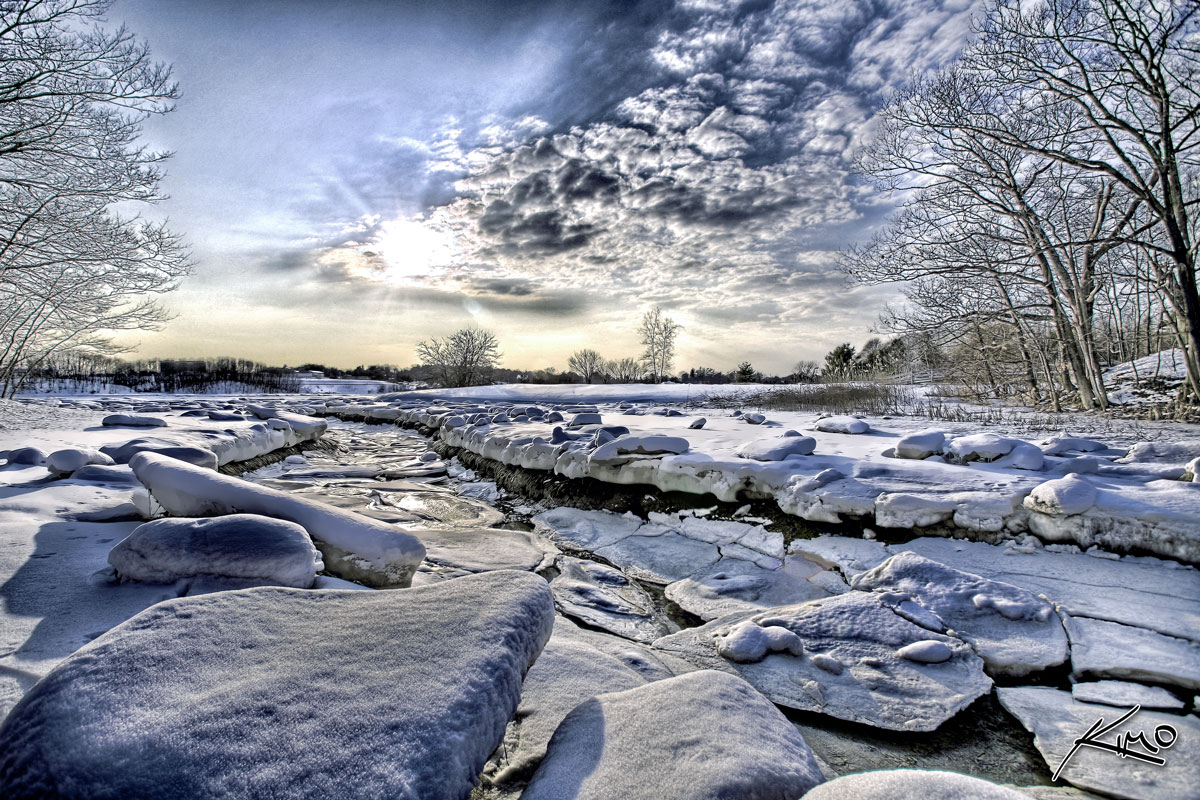 River Of Ice Portland Maine HDr Photography By Captain Kimo