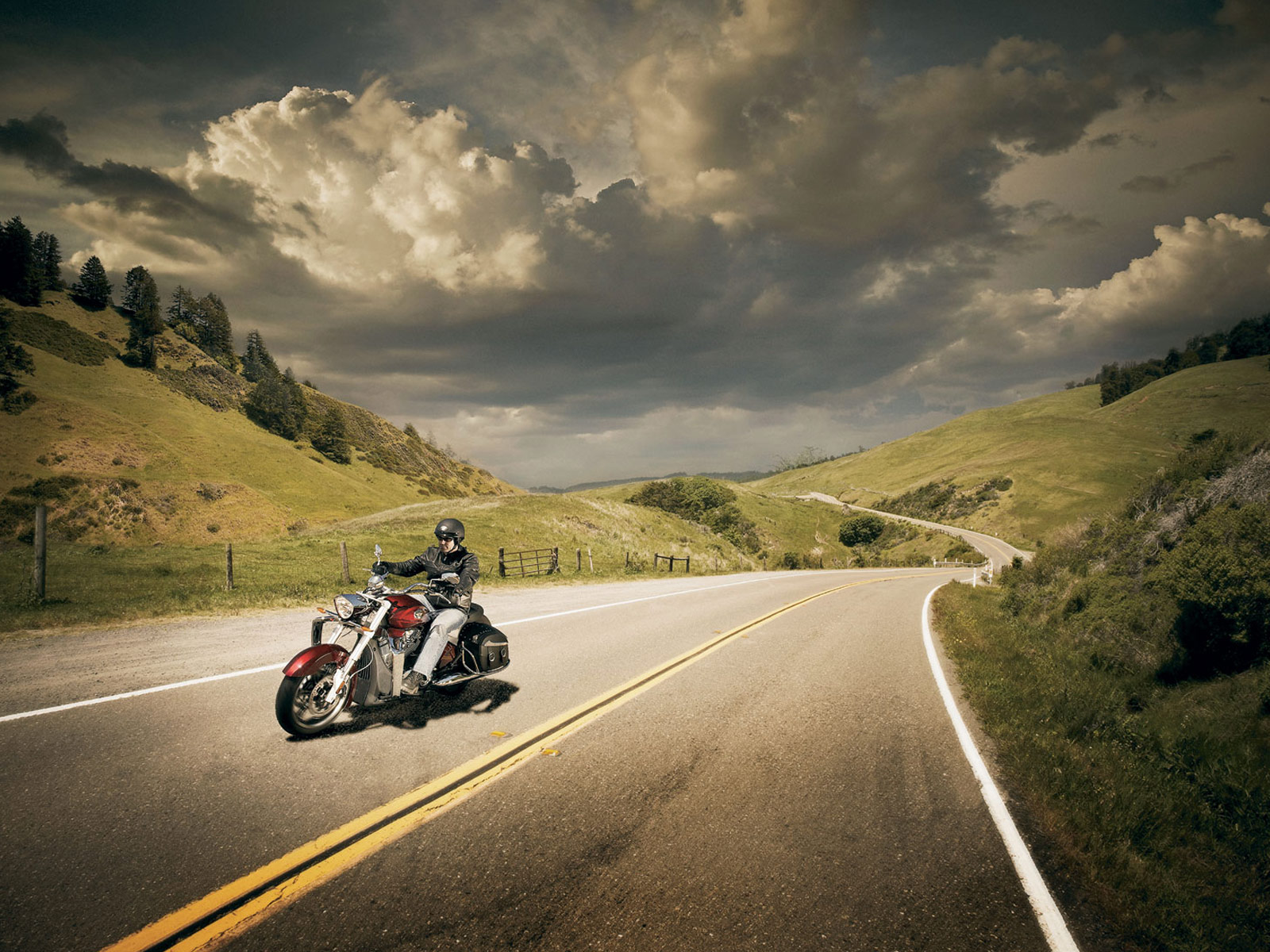 Victory Cross Roads Motorcycle Desktop Wallpaper