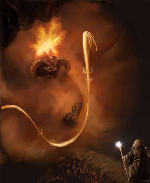 The Fellowship Of Ring Gandalf Vs Balrog Artworks Designrshub