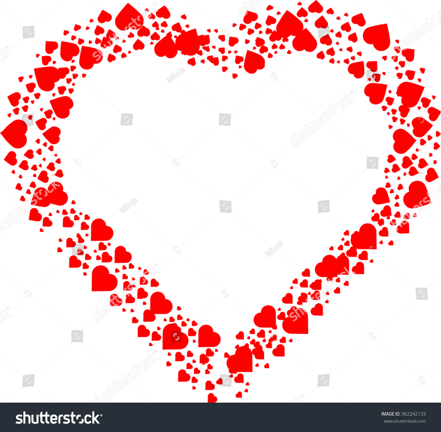 Love Red Frame Valentines Day Heart Stock Vector