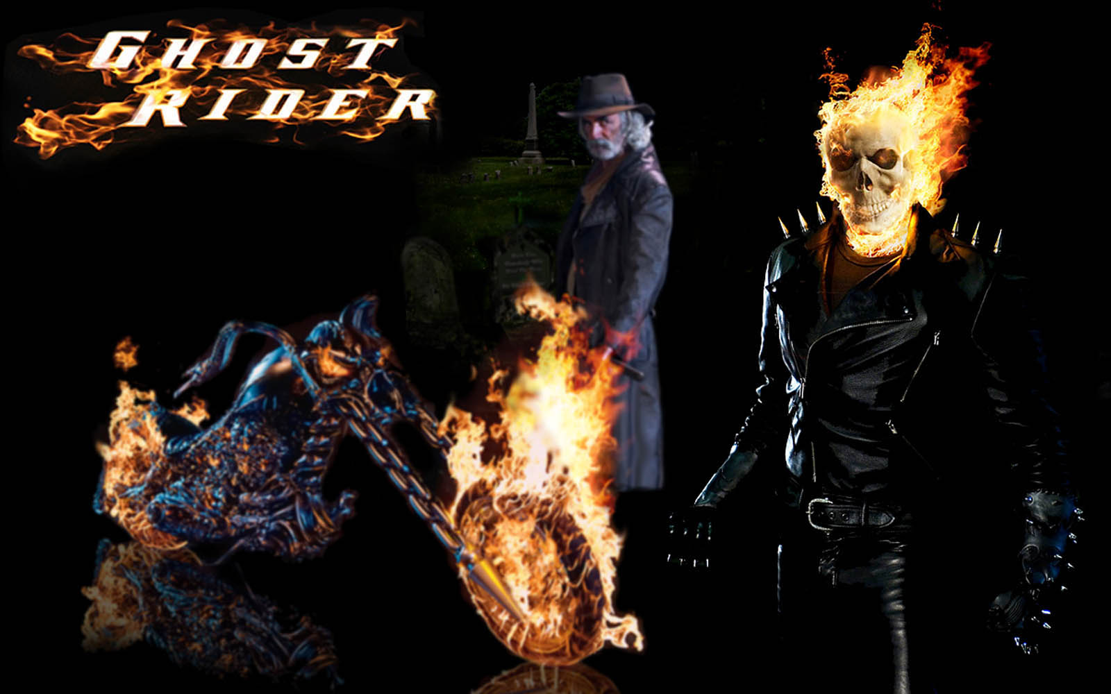 Ghost Rider Bike on Fire Wallpapers images