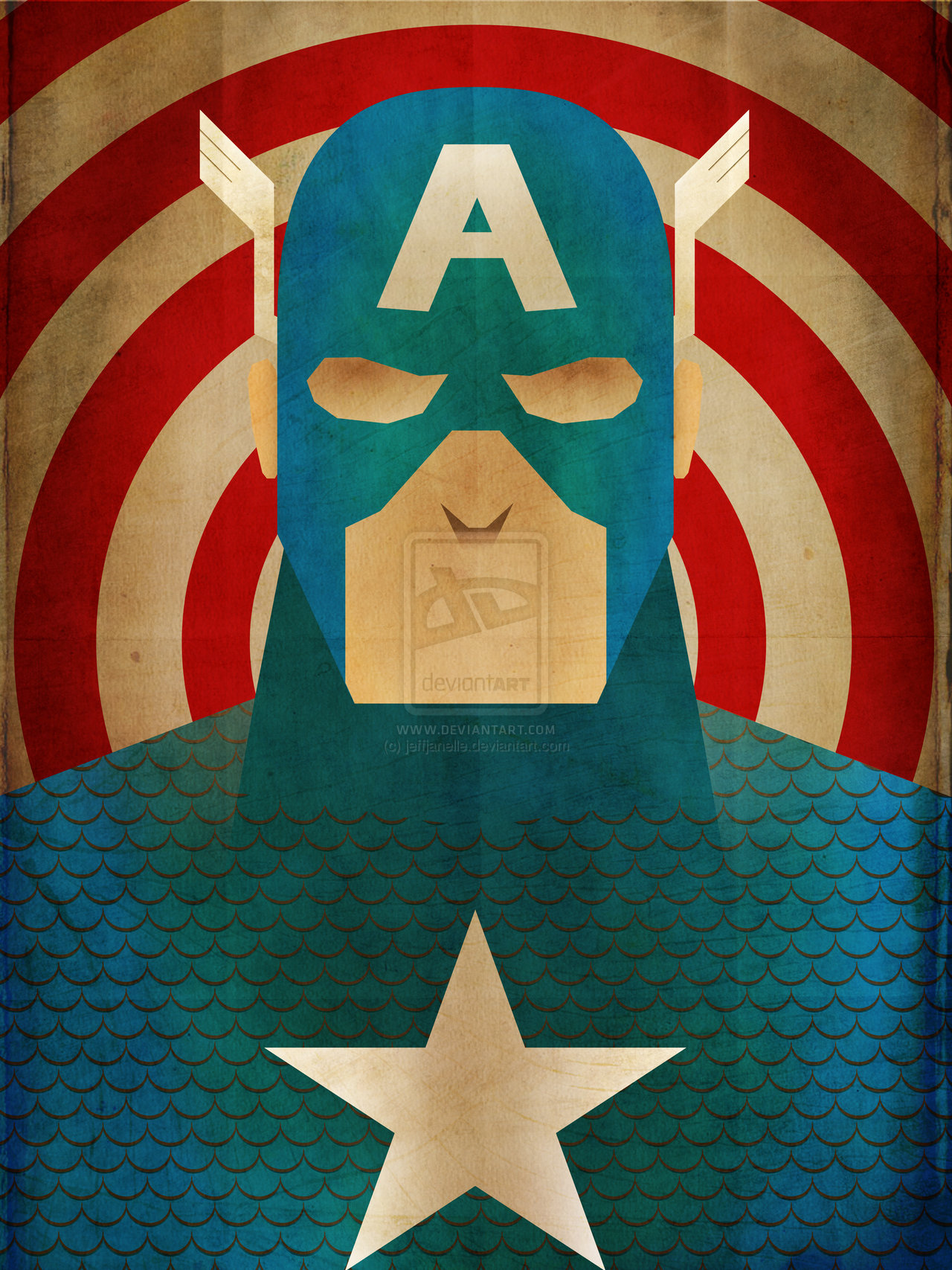 Minimalist Hereos Captain America By Jeffjanelle