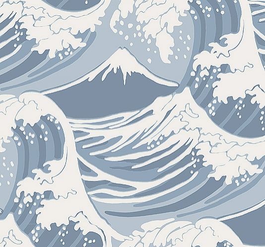 Sinisi Great Wave Wallpaper Dramatic Vintage 19th Century Design