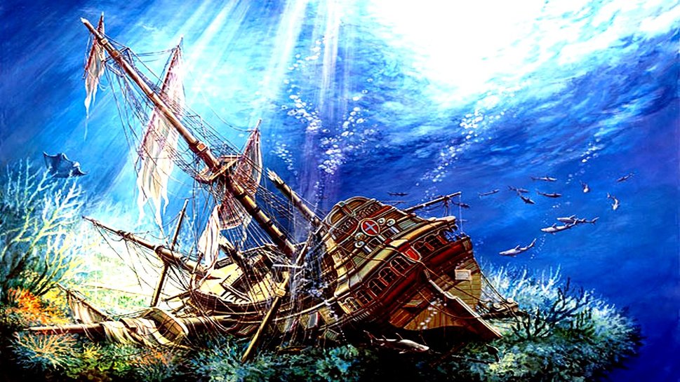 Underwater Shipwreck Wallpaper