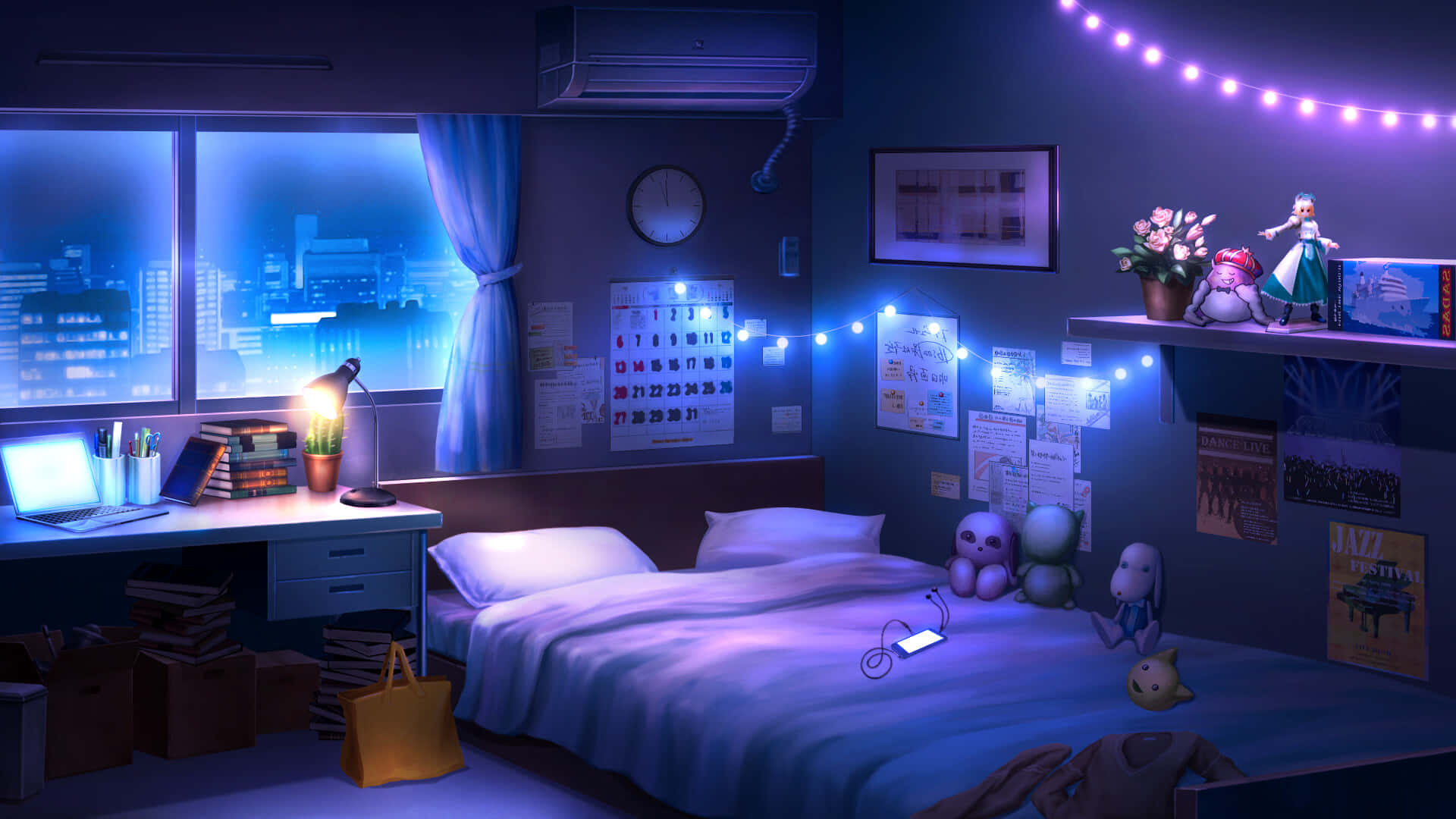 Anime Night Background Wallpaper