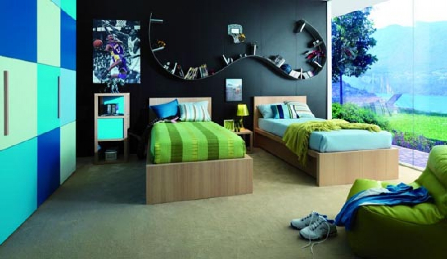Luxury Modern Design Teenage Bedroom For Boys With Original Wallpaper
