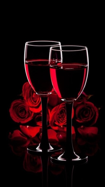 Wallpaper Red Wine And Roses For Your