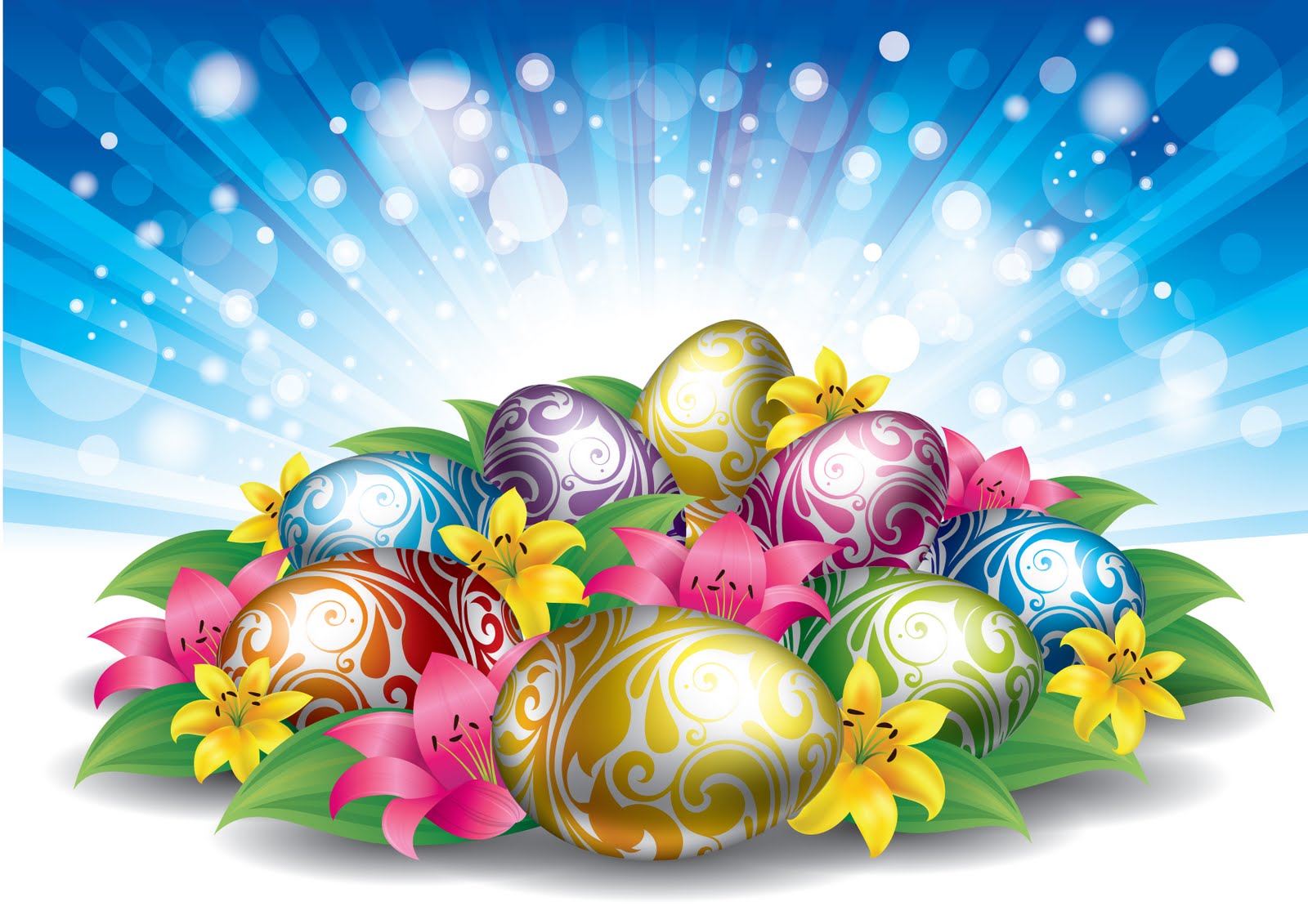 Easter 3d Colorful Eggs Wallpaper