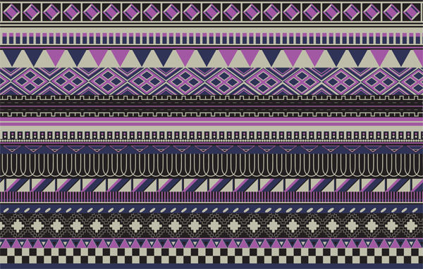 Aztec Tribal Pattern Wallpaper Purple