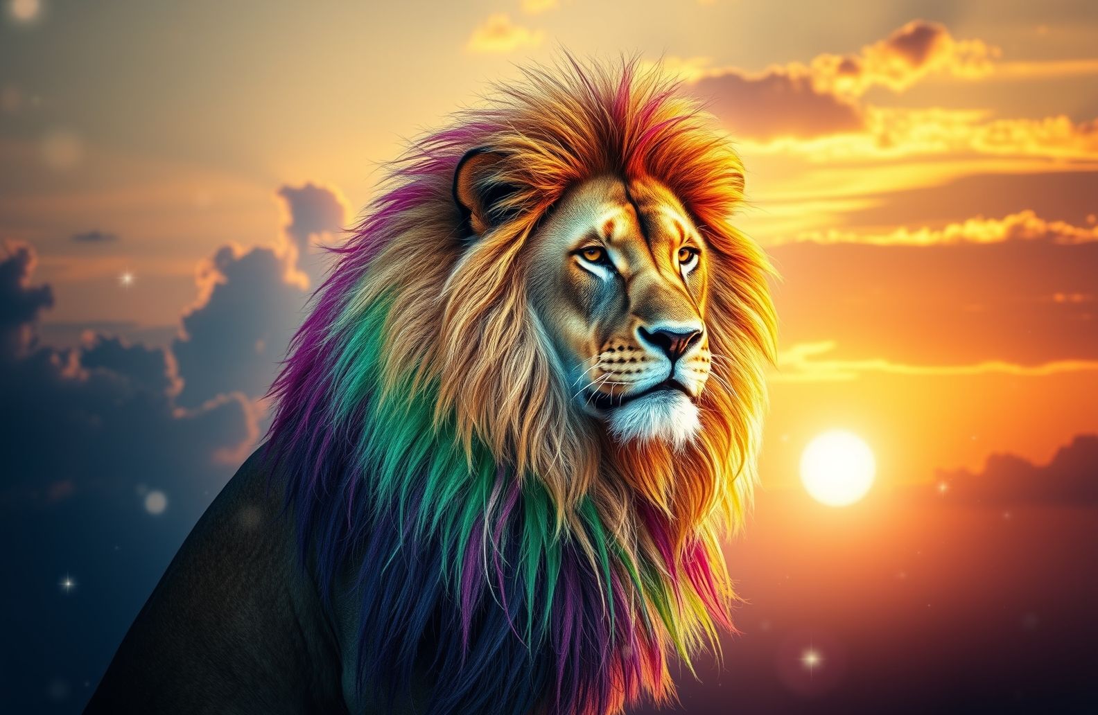 Rainbow Lion Wallpaper