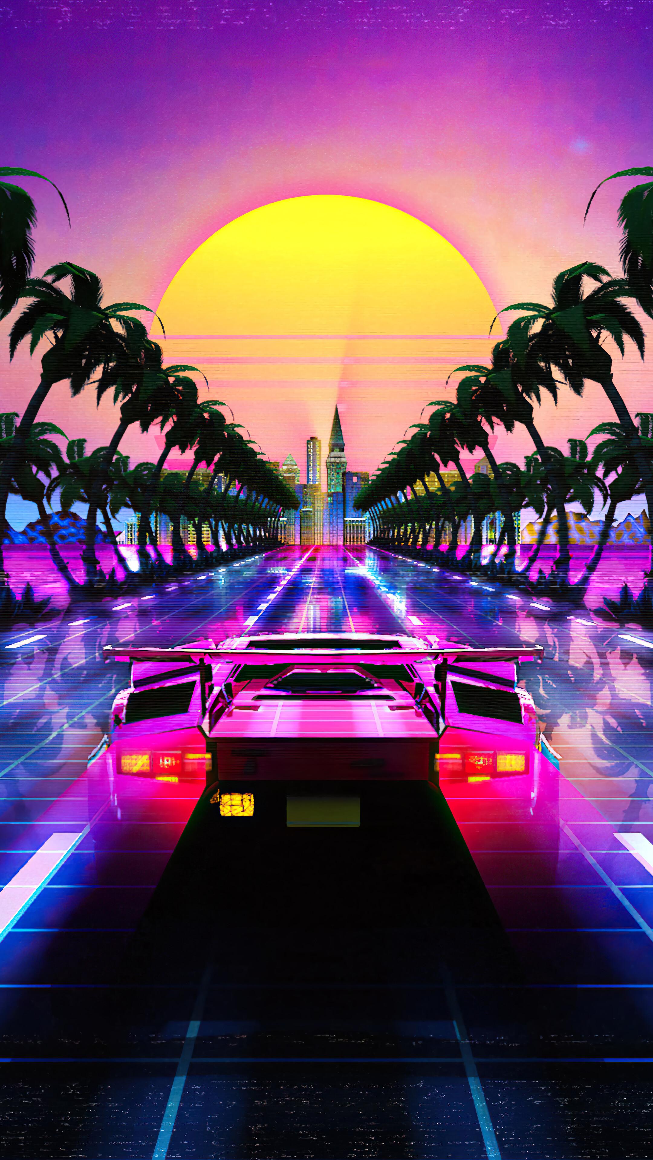 🔥 Free download Synthwave Sports Car Lamborghini Retrowave Digital Art ...