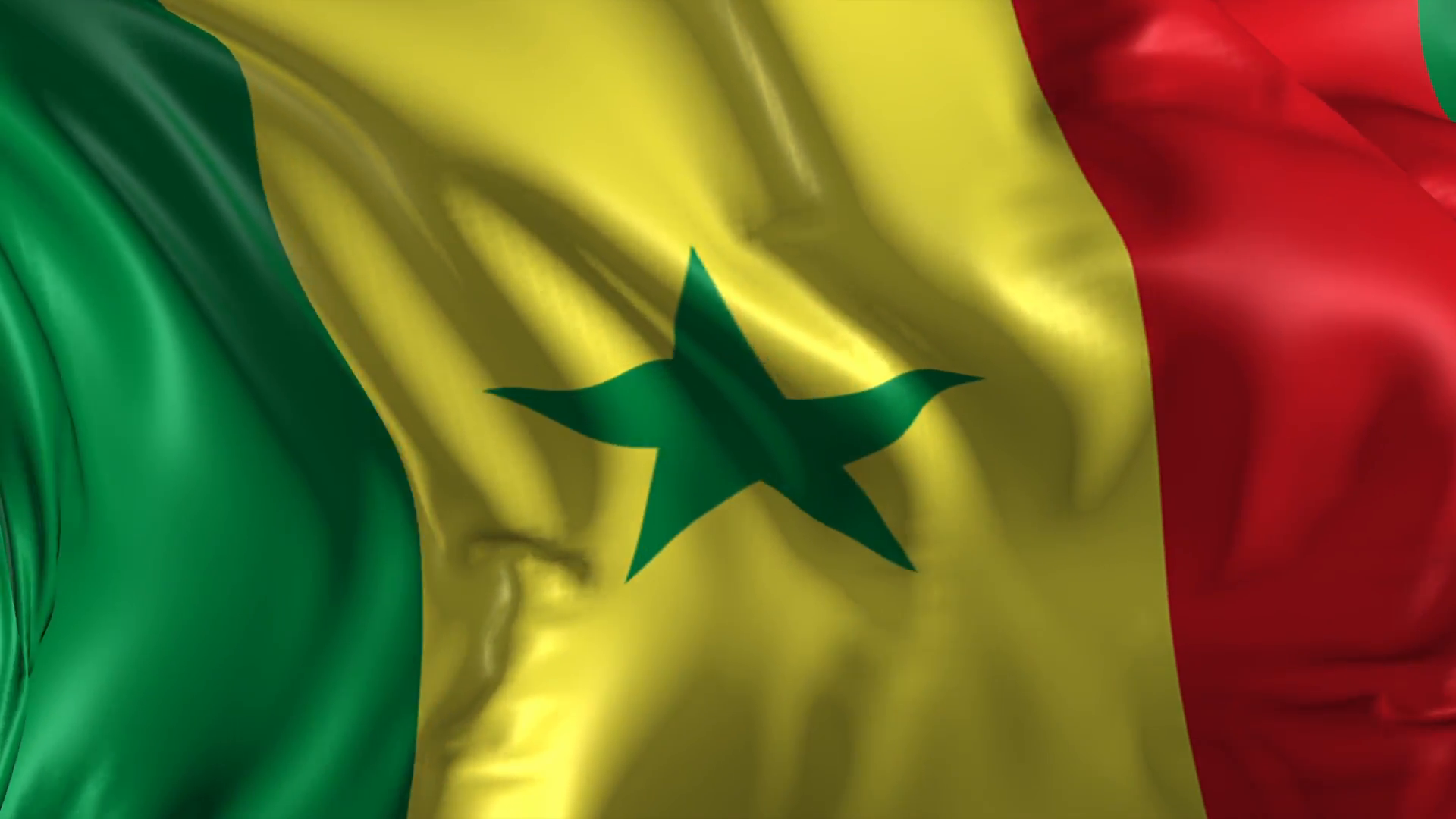 Flag Of Senegal Beautiful 3d Animation In Loop