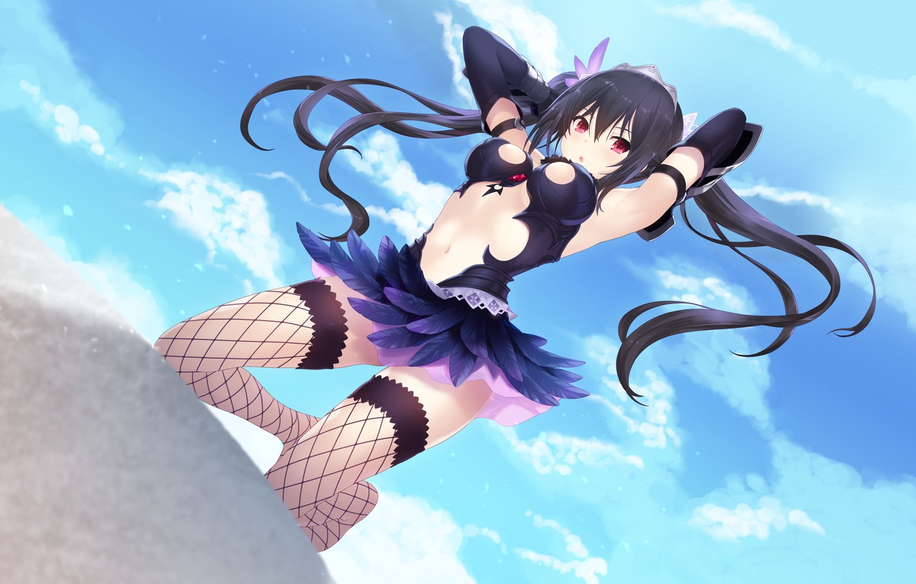 Wallpaper The Sky Pose Skirt Girl Hyperdimension Neptunia