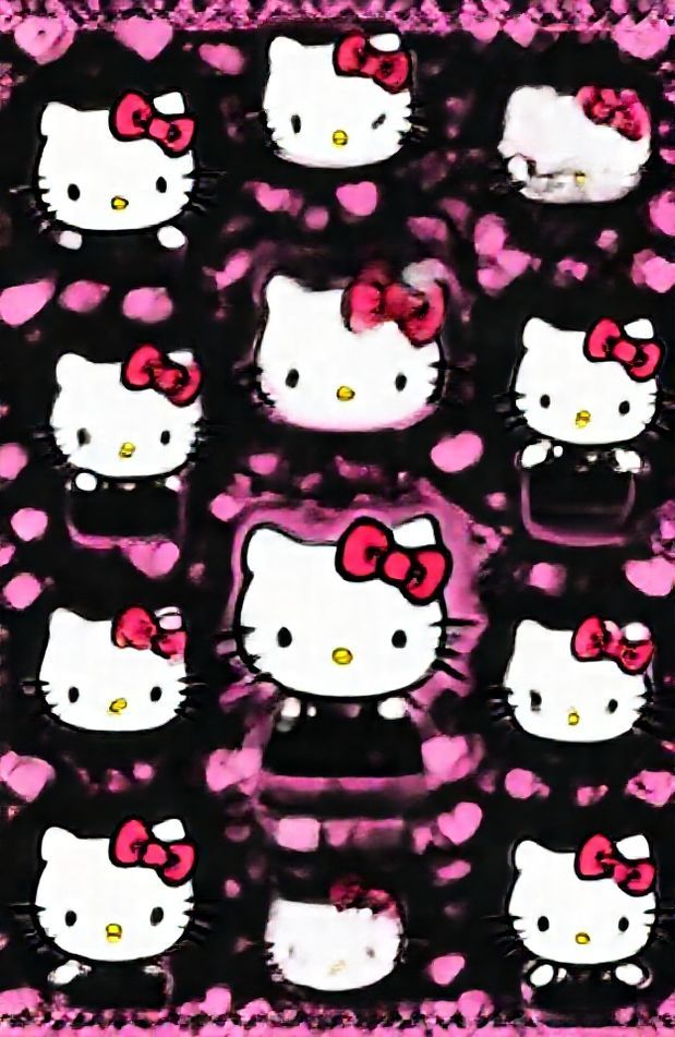 Hello Kitty Black And Pink Wallpaper