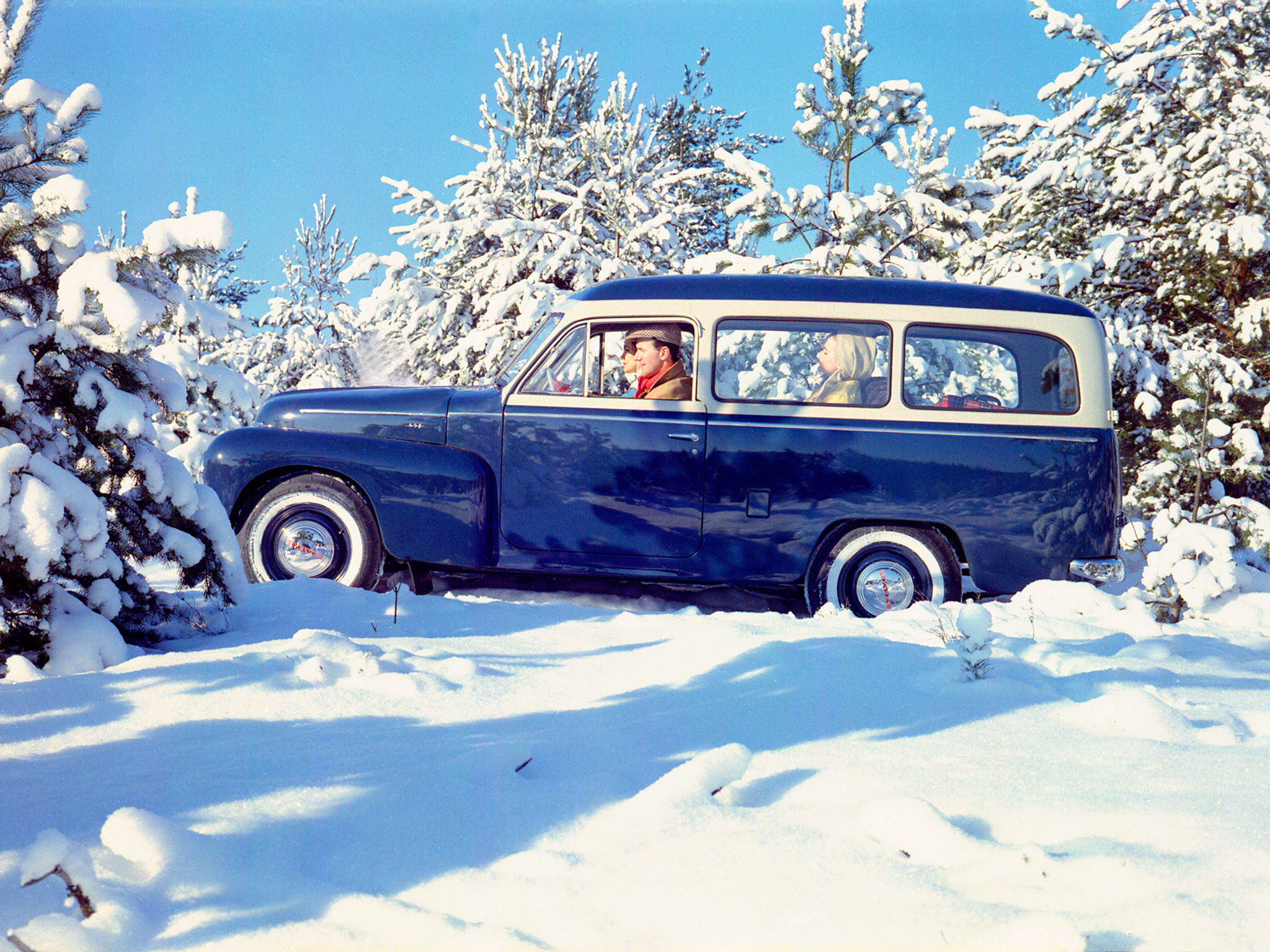 1958 Volvo Pv445 Ph Duett Stationwagon Retro Winter