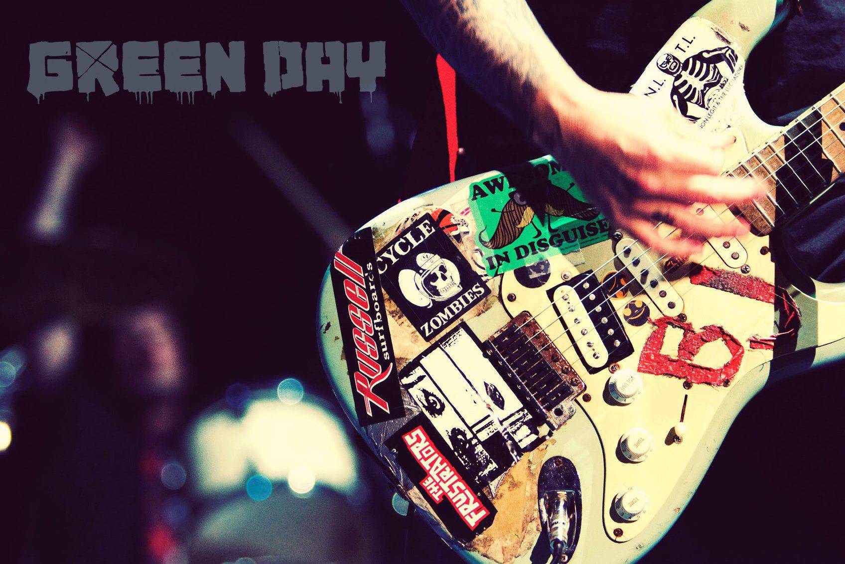 Green Day Guitar Cool Wallpaper Themes