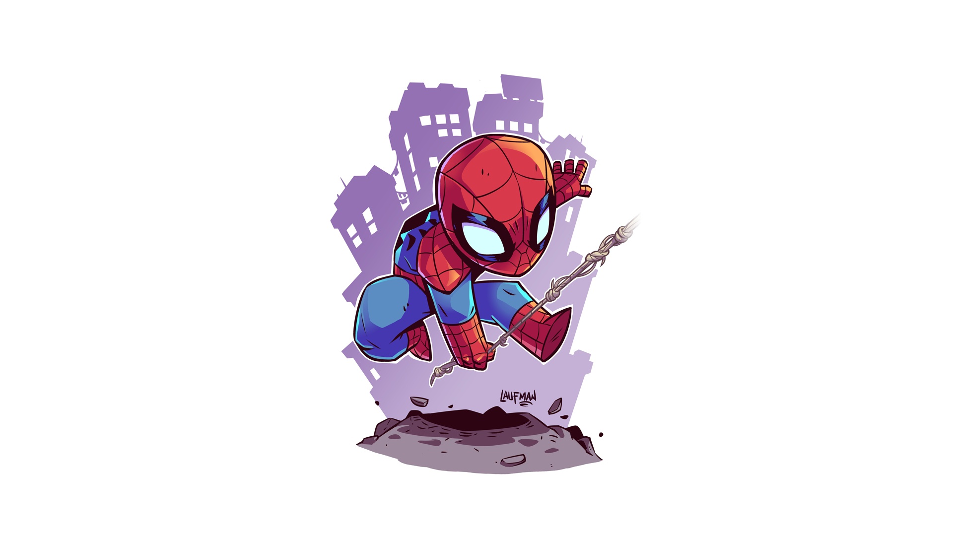 Spider Man Superhero White Background Simple Artwork