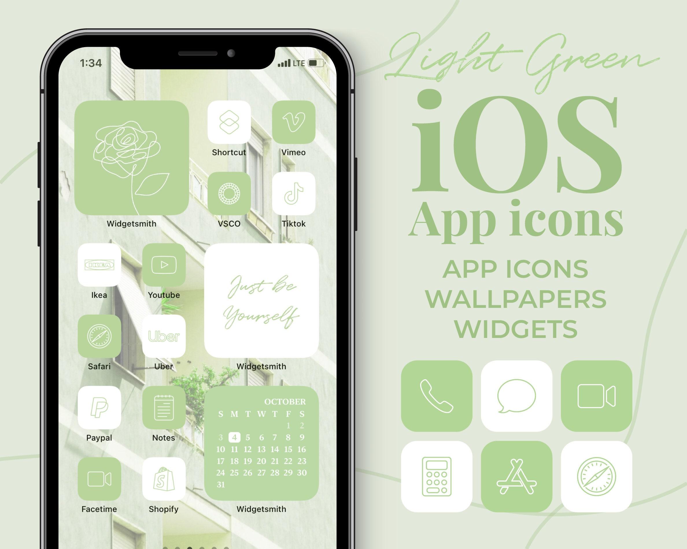 Light Green Ios App Icons Aesthetic Sage iPhone