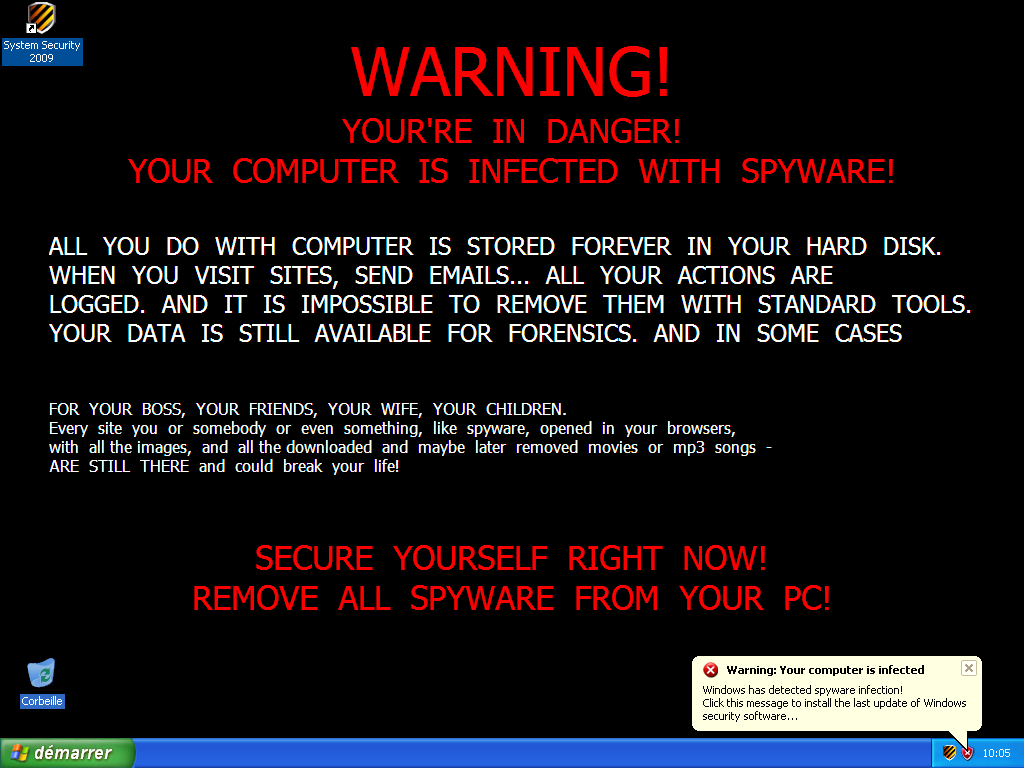 Warning You Re In Danger Desktop Wallpaper Hijack Virus