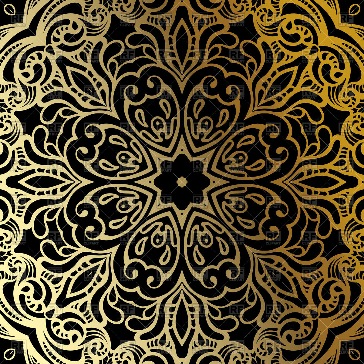 Gold Mandala Ethnic Background Vector Image Of Background