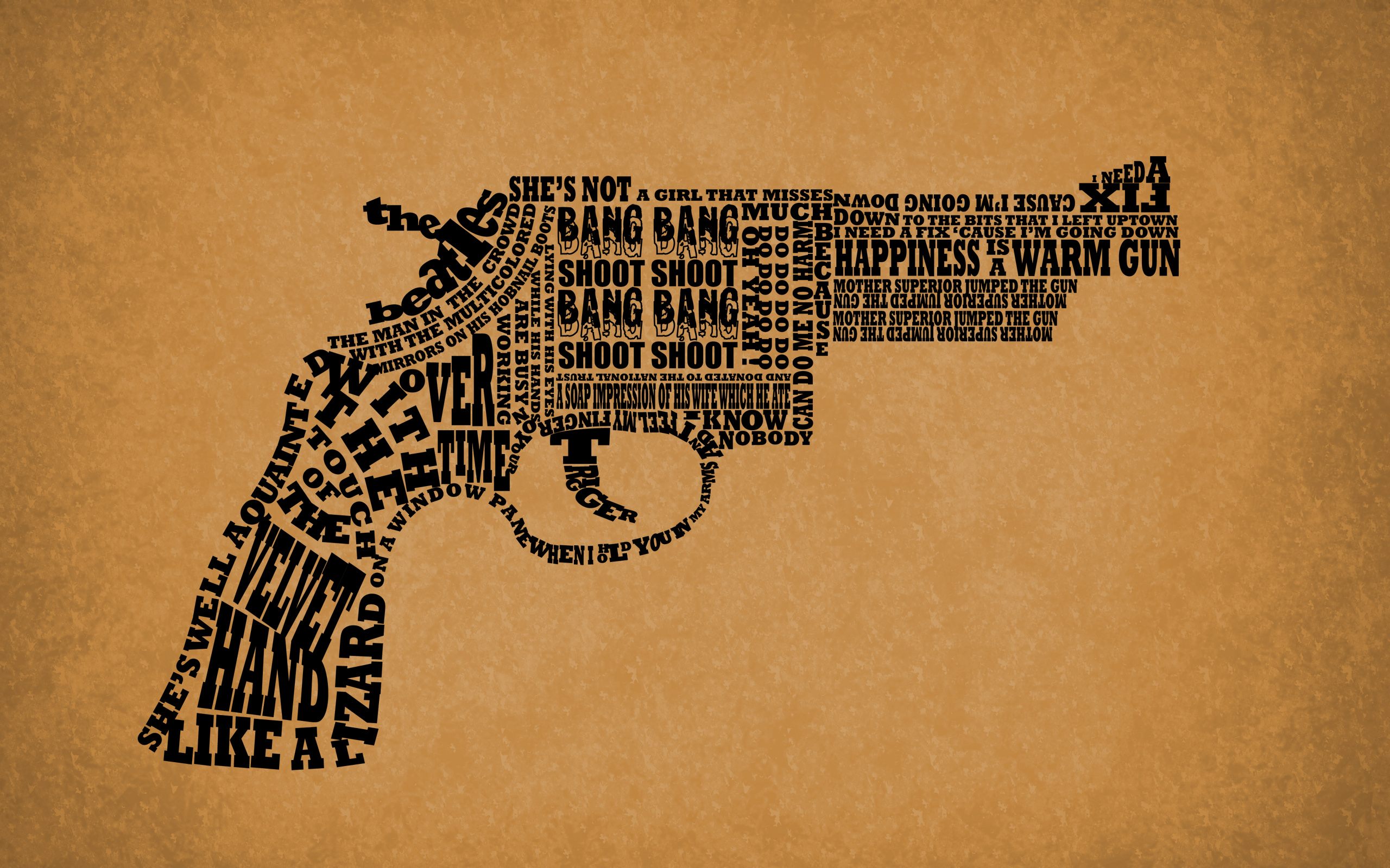 Pistol Typography Wallpaper Desktop