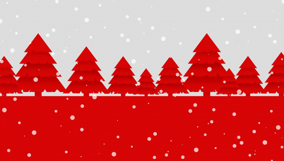 Red Pine Trees Christmas Abstract Wallpaper