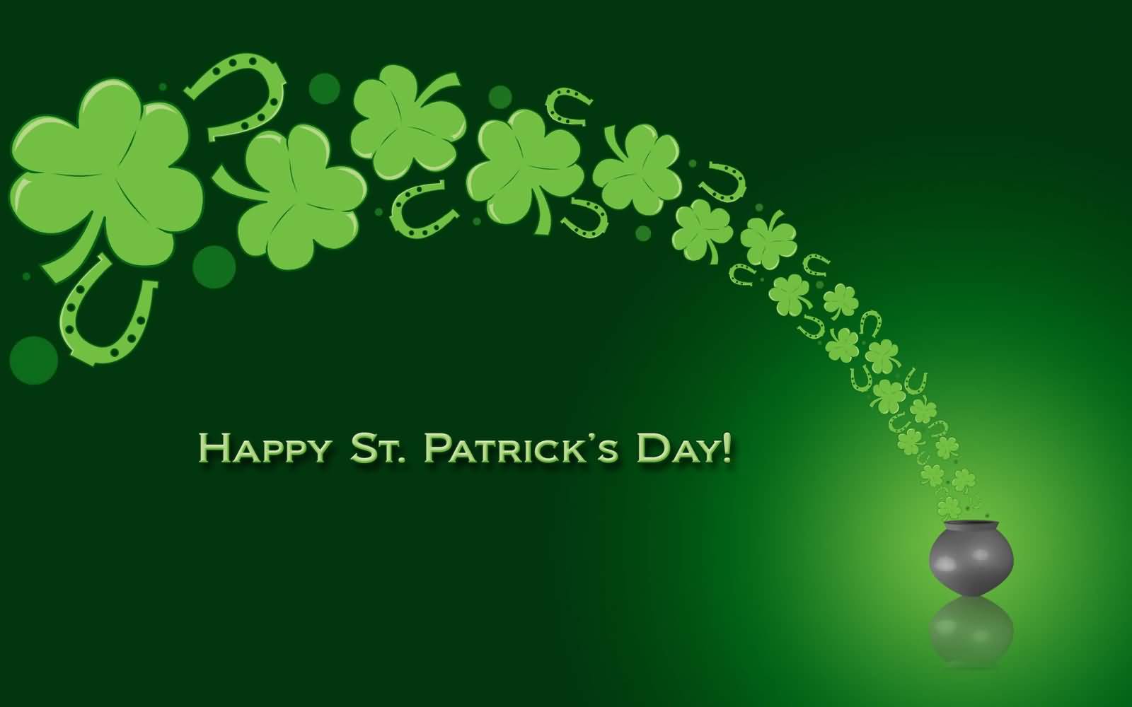 Happy Saint Patrick S Day Clover Leafs In Pot Wallpaper