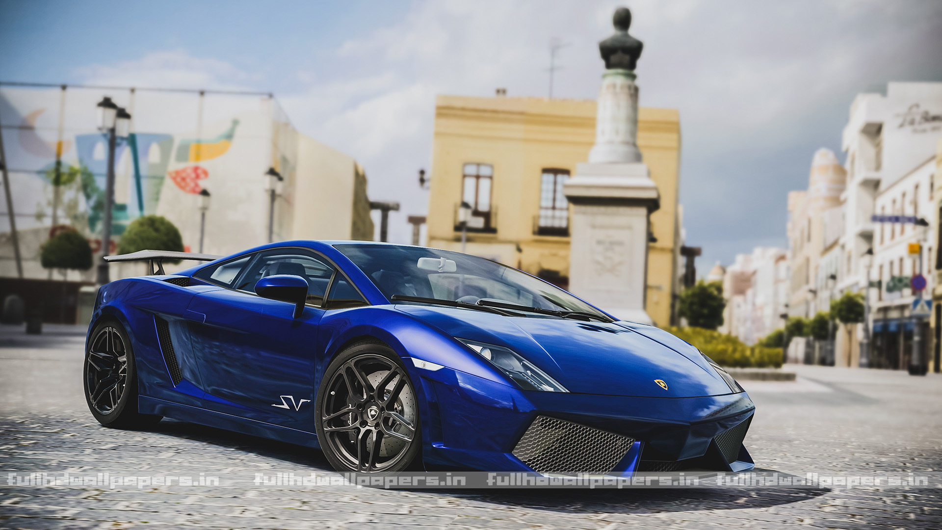 Lamborghini Gallardo Blue Full HD Wallpaper