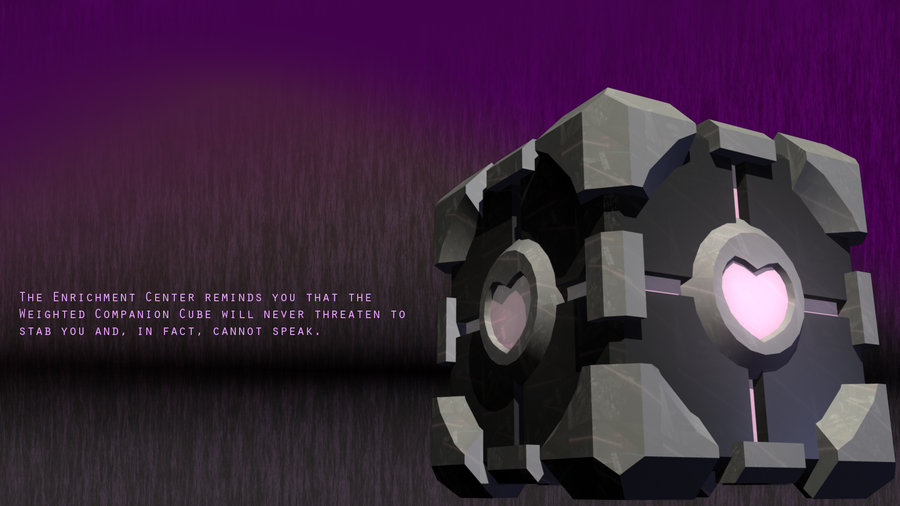 Weighted Companion Cube 1080p wallpaper by Endarkened on deviantART